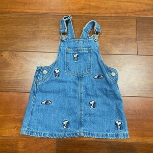 ZARA x Peanuts - Denim Overall Dress - Girls 12 to 18 Months